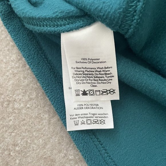 Eddie Bauer Jacket Womens XS Teal Green Fleece Quarter Zip Pullover Lightweight - Picture 4 of 8